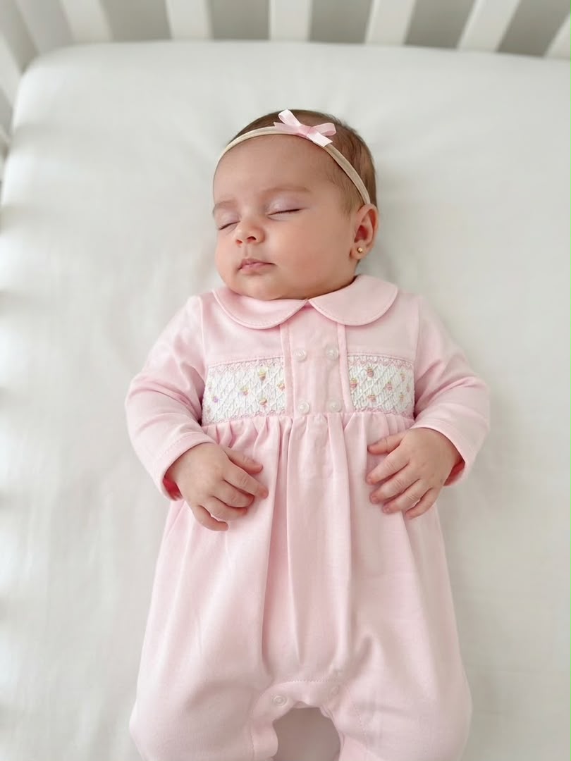 Pijama nido de abeja rosado