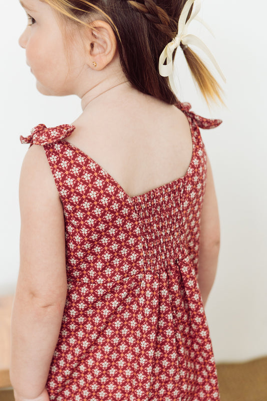 Braga de niña geometrica roja