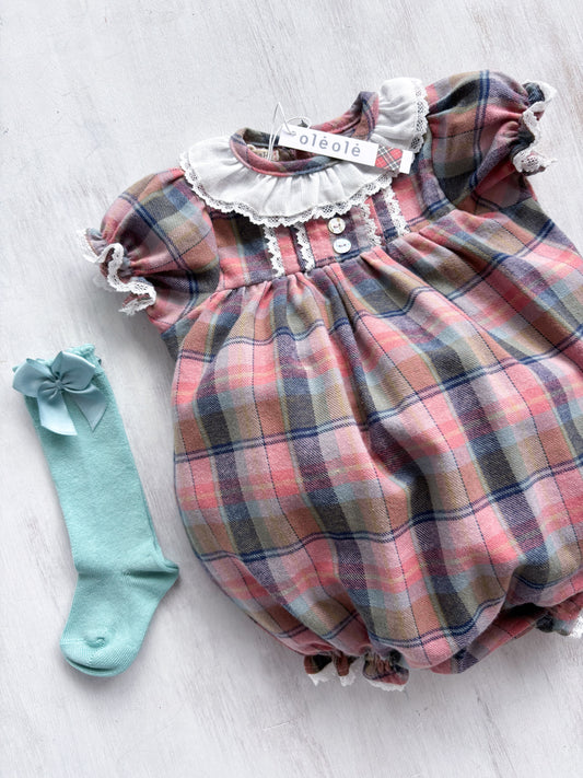 Ranita Madrid tartán rosado