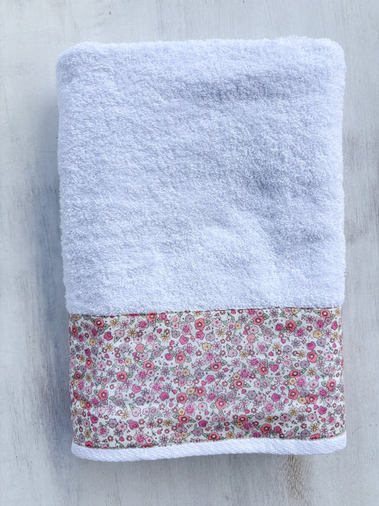 Paño flores medianas rosado y amarillo