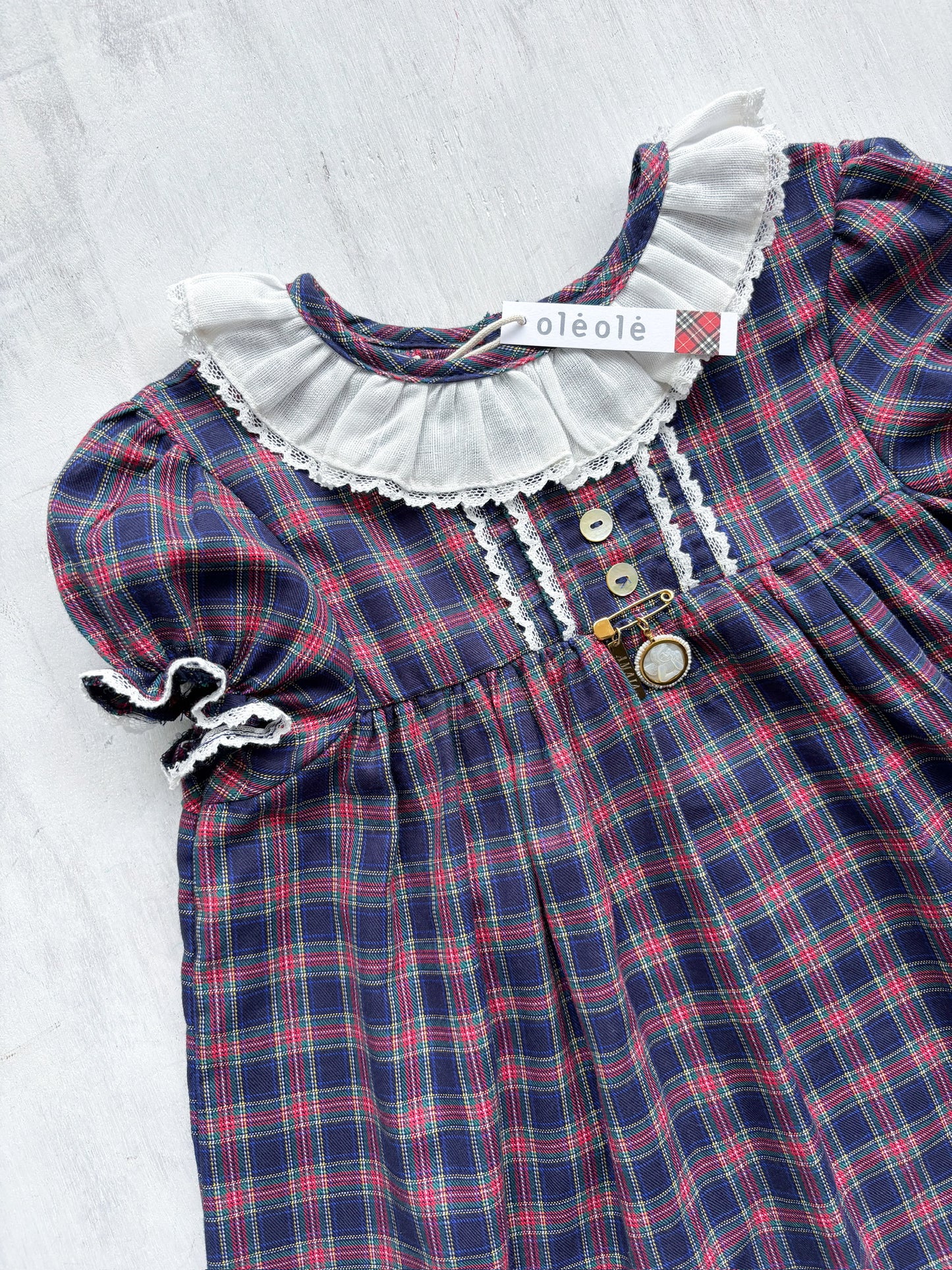 Vestido Madrid tartán marino y rojo