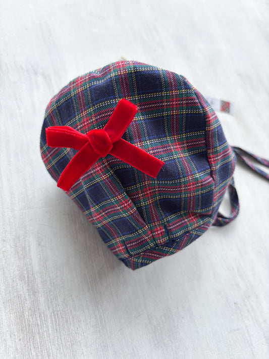 Gorro tartán marino y rojo
