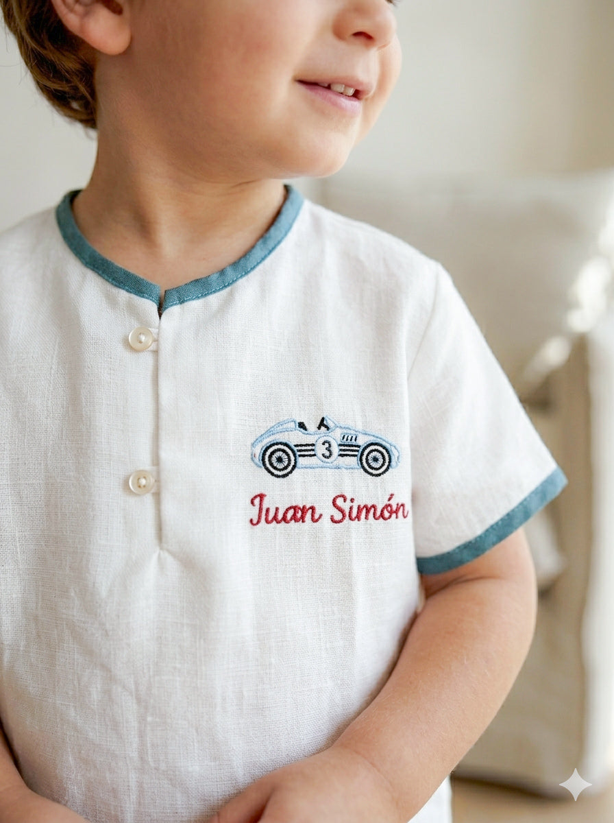 Conjunto varón short blue jean