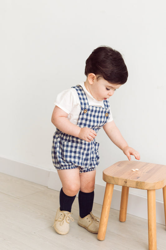 Conjunto braga varón seersucker azul marino