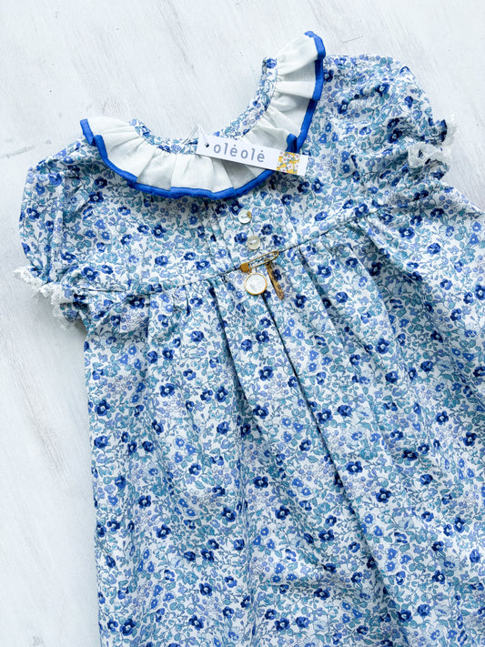 Vestido Madrid flores medianas azul