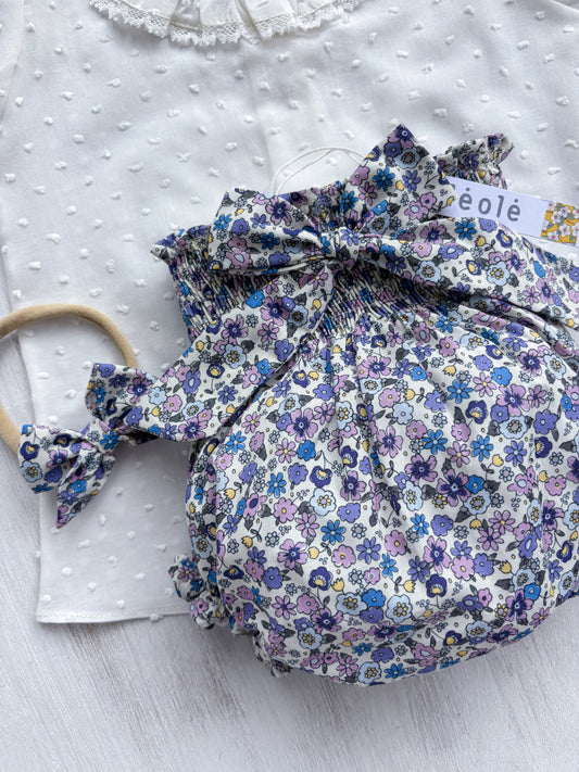 Bombacha c/lazo flores moradas