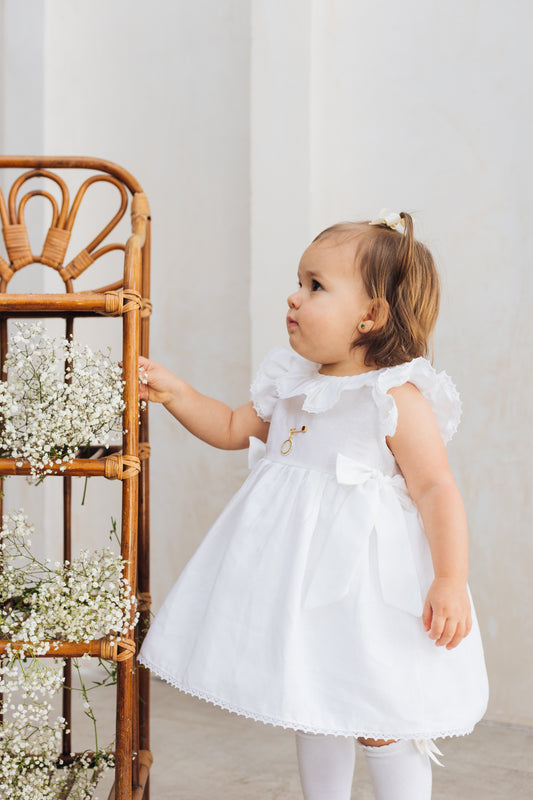 Vestido ranita hilo blanco