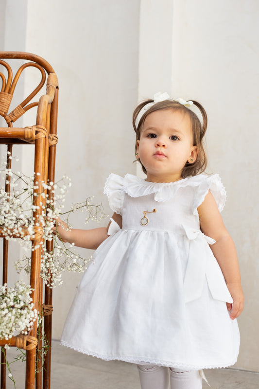 Vestido ranita hilo blanco