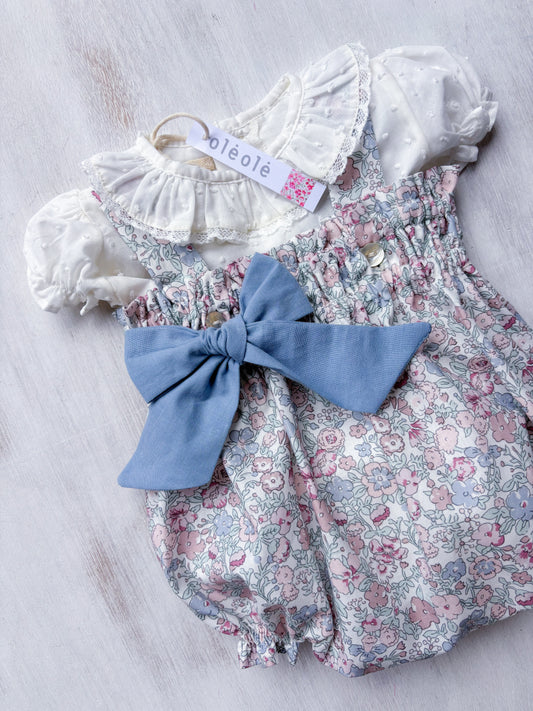 Bombacha alta flores medias rosa combinada