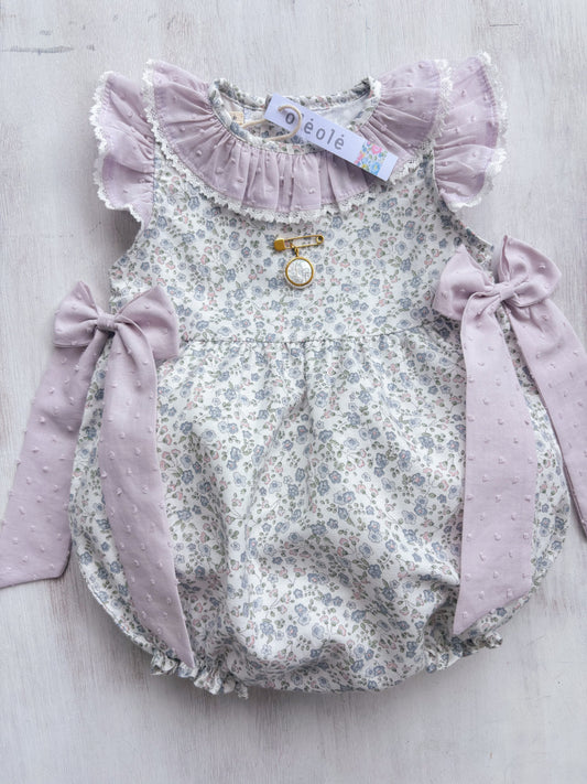 Ranita flores mini azul medio y rosado