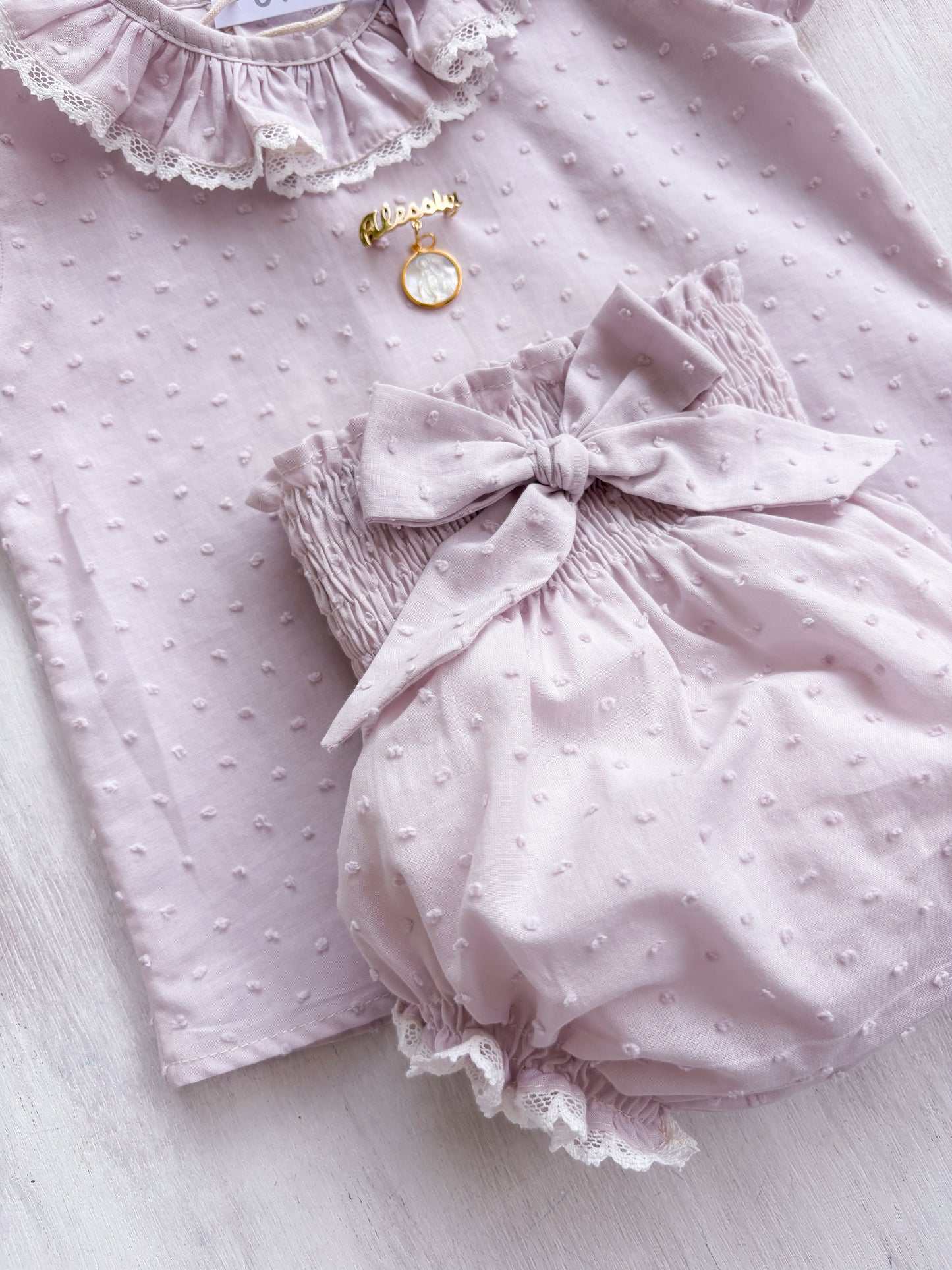 Conjunto Matchymatchy bombacha plumeti rosado claro
