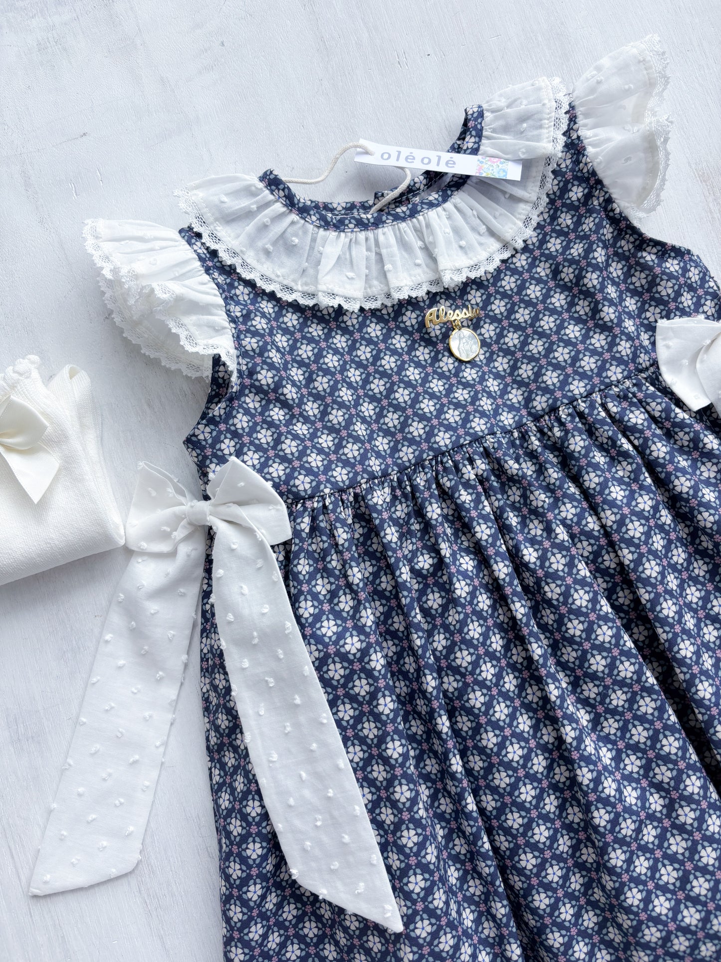 Vestido ranita geometrica azul marino