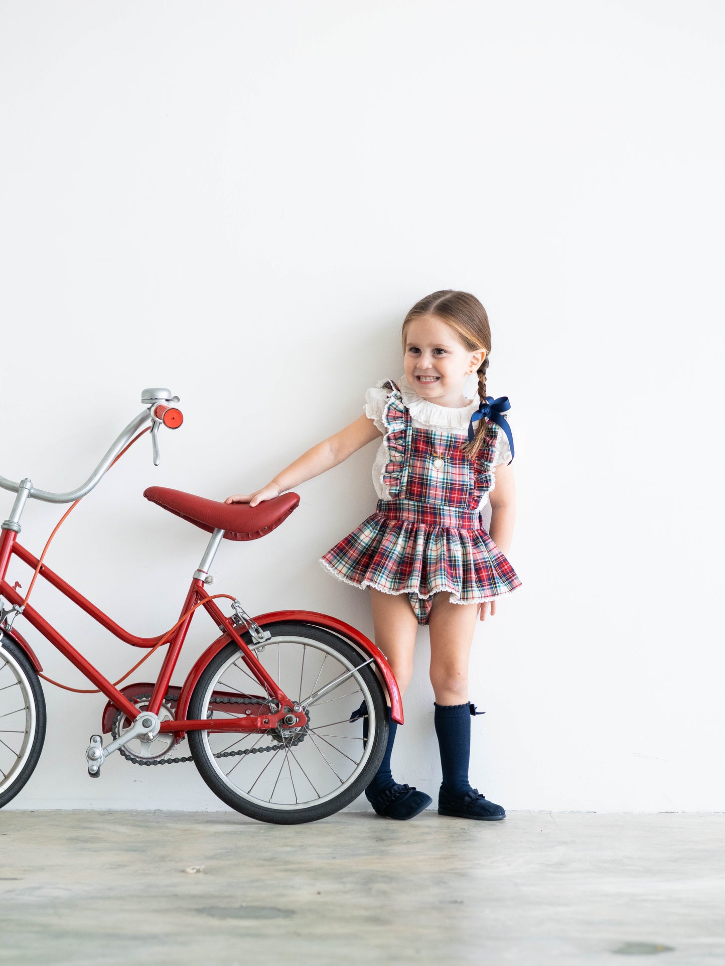 Jumper tartán burdeos y beige