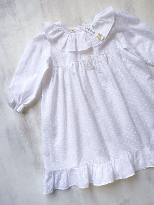 Pijama manga larga plumeti blanco