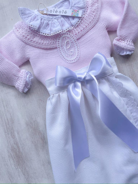 Faldón piqué blanco