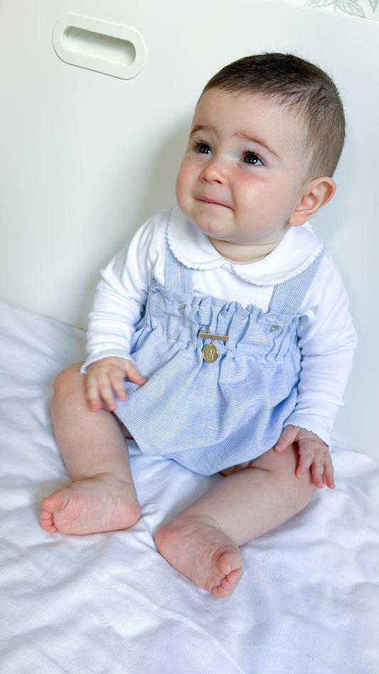 Bombacha alta varón rayas blanco y azul claro