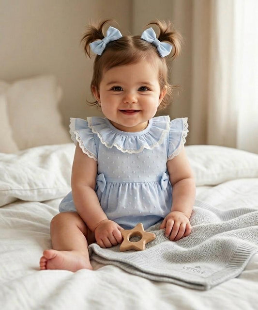 Ranita estampada plumeti azul celeste