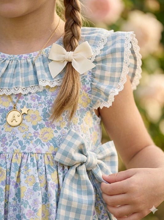 Vestido ranita flores grandes tipo liberty amarillas