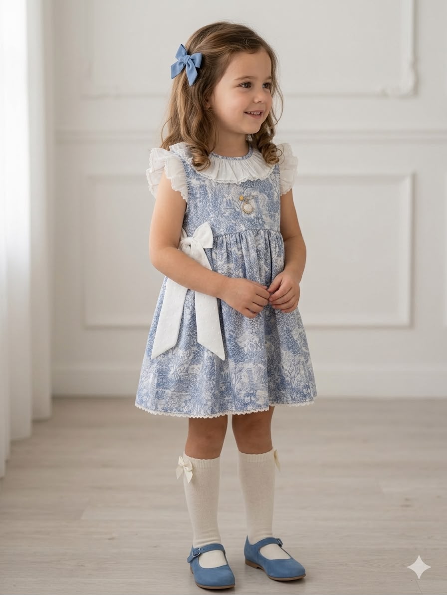 Vestido ranita toile azul