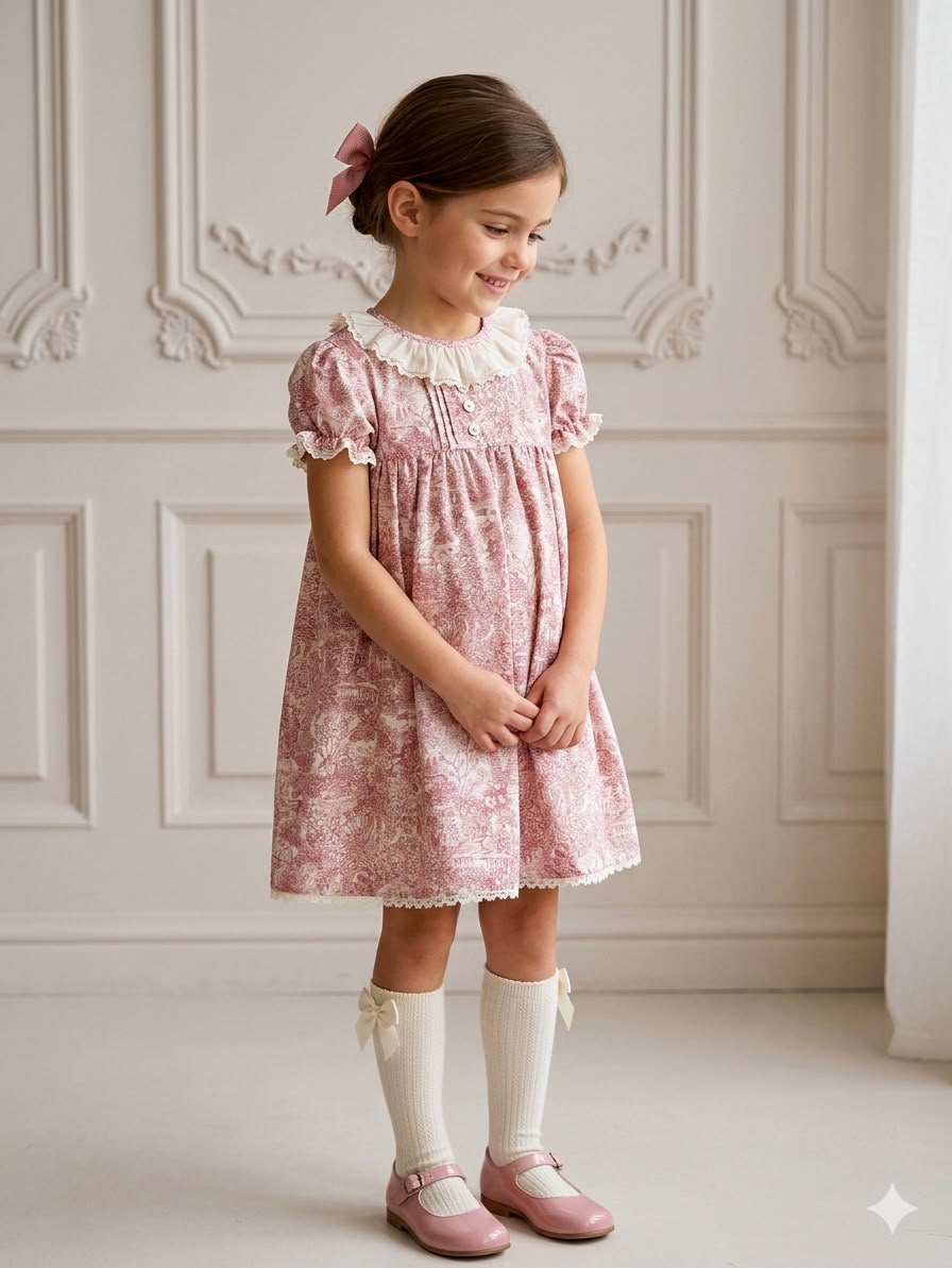 Vestido Madrid toile rosado