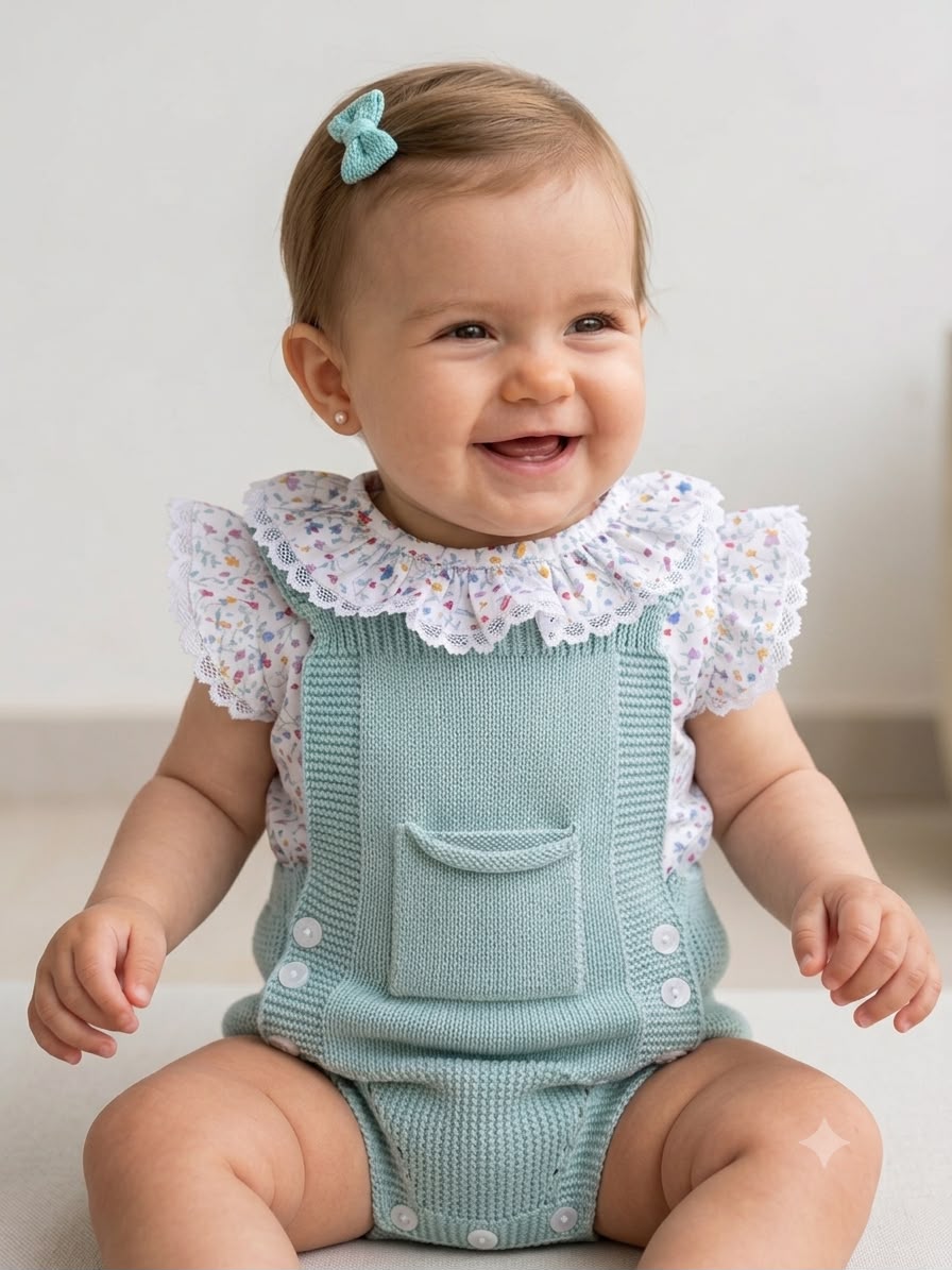 Conjunto peto y camisa estampada flores mini multicolor