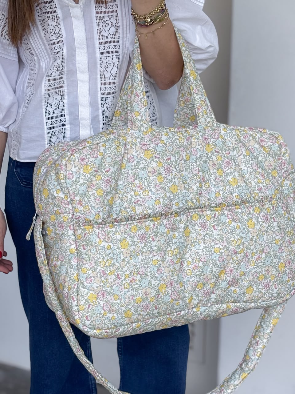 OlėOlėBag flores grandes tipo liberty rosadas