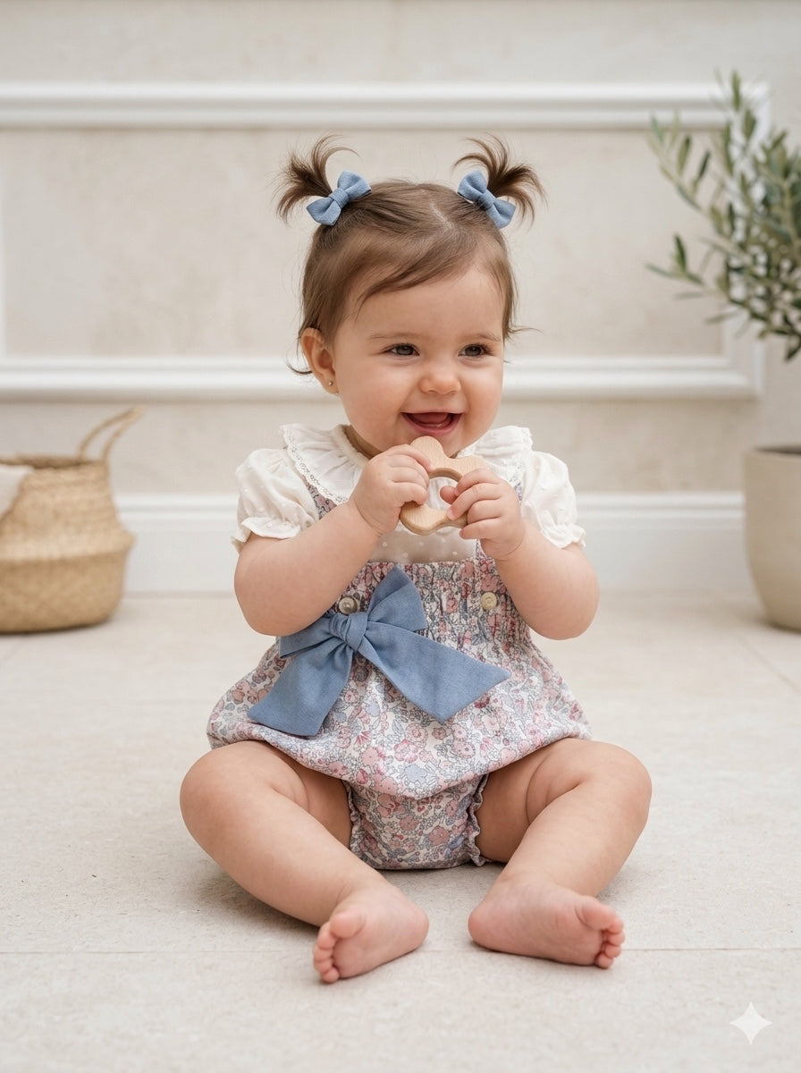 Bombacha alta flores medias rosa combinada