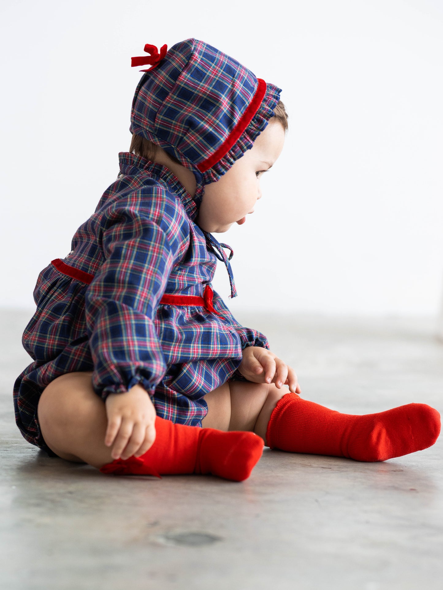 Ranita manga larga tartán marino y rojo