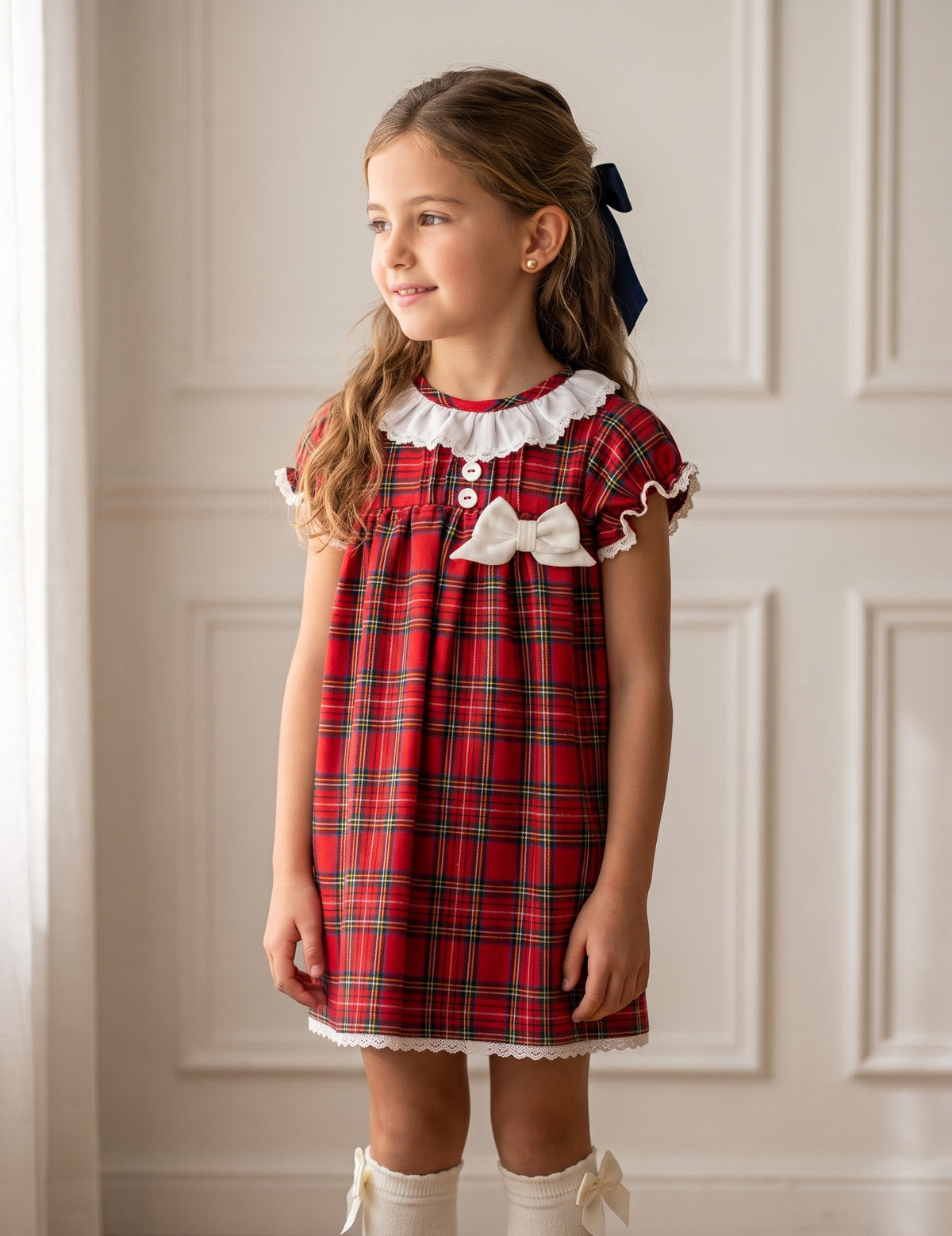 Vestido Madrid tartán rojo