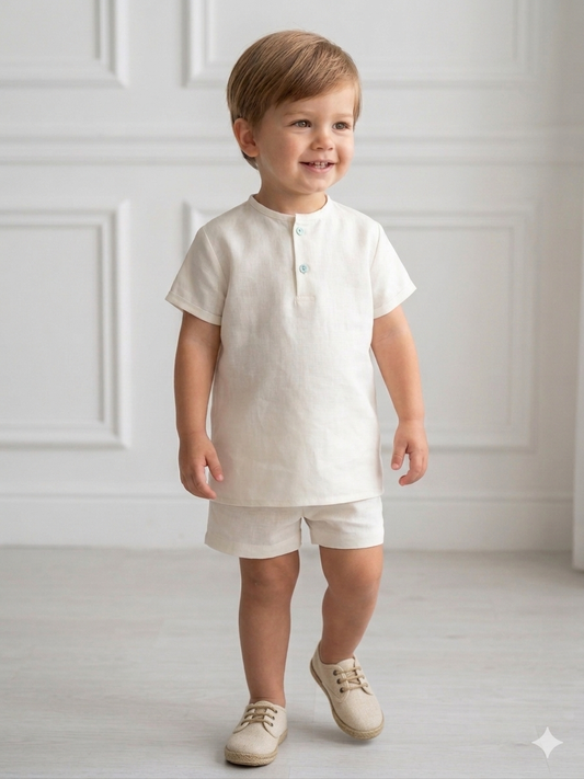 Conjunto varón short cortejo hilo crudo