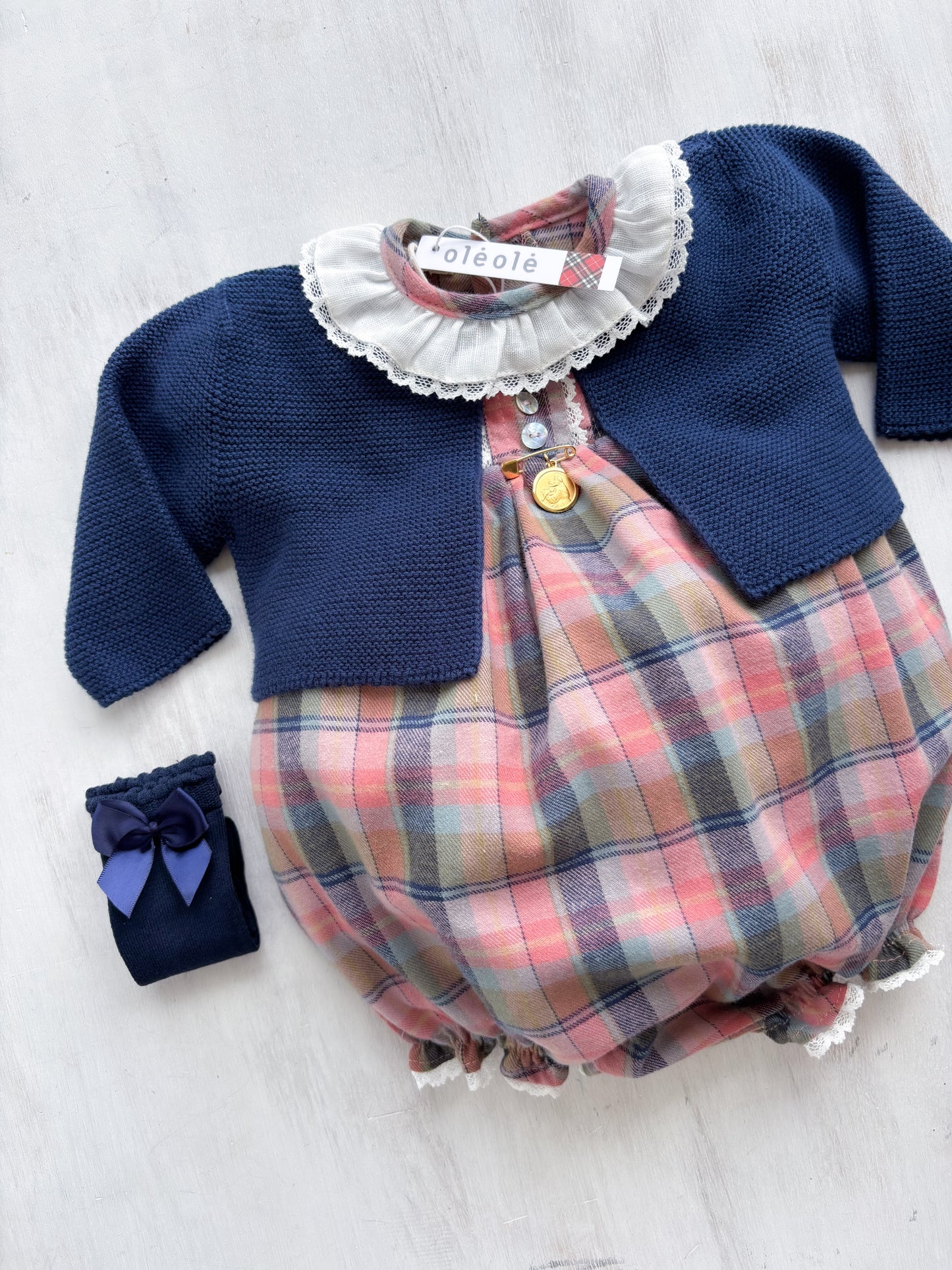 Ranita Madrid tartán rosado