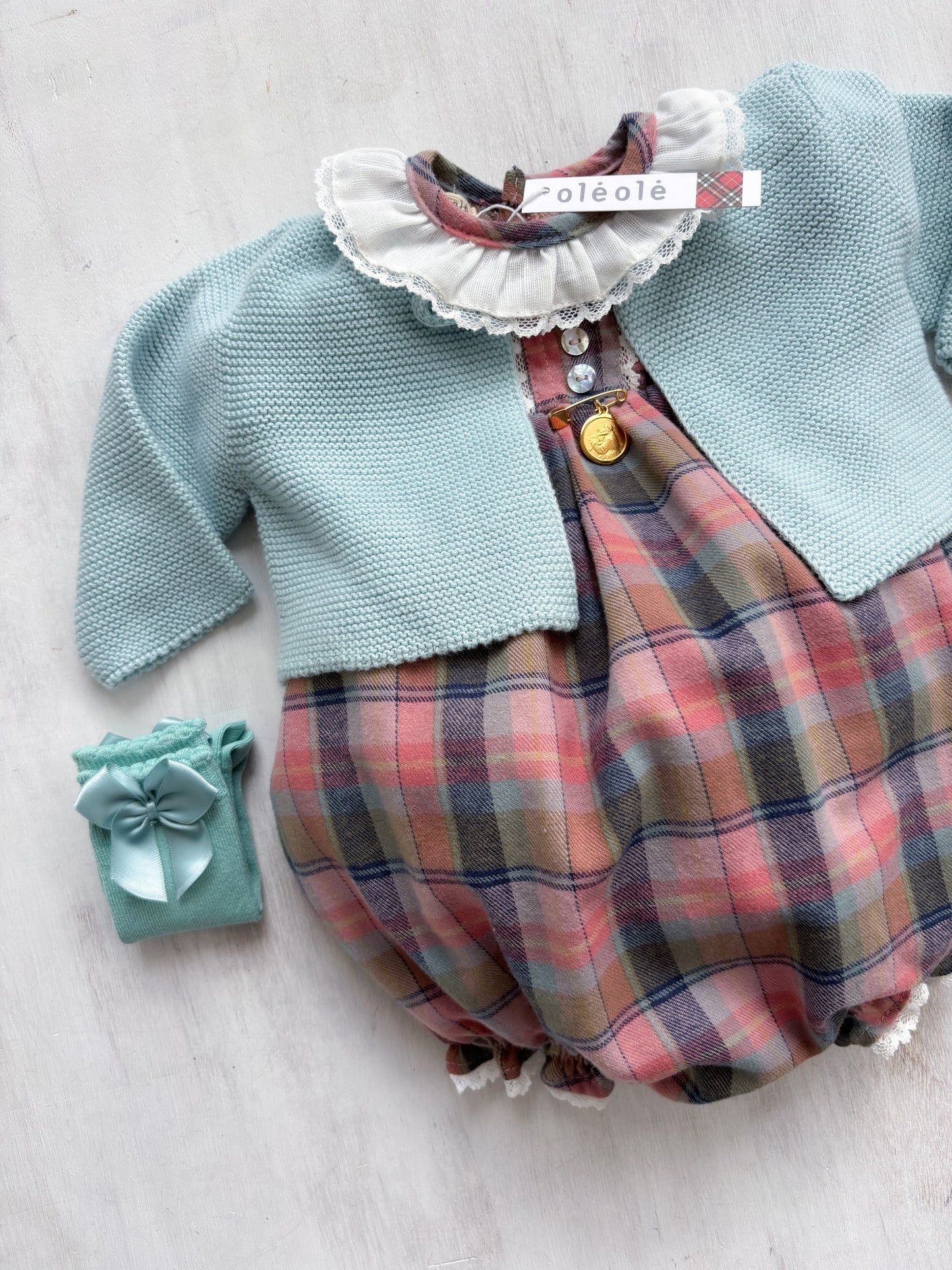 Ranita Madrid tartán rosado