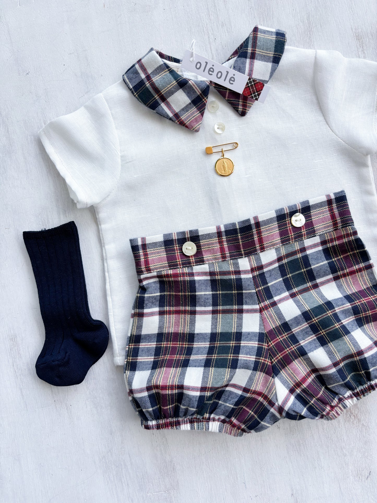 Conjunto varón bombacha escocesa