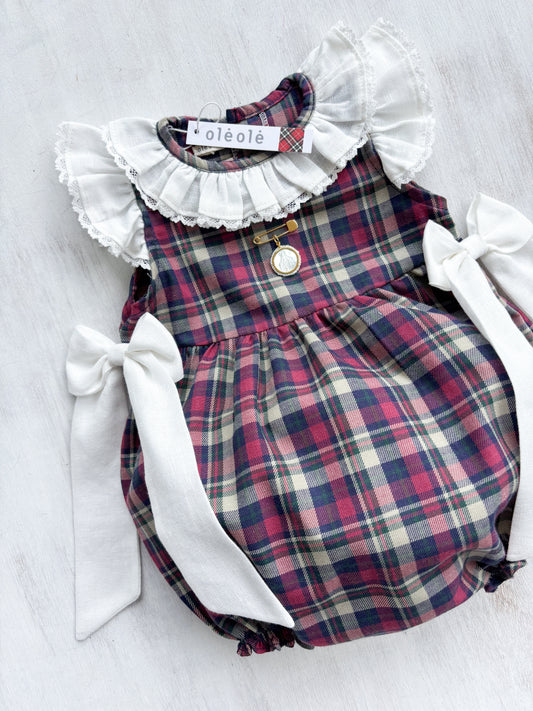 Ranita cuadros magenta y marino