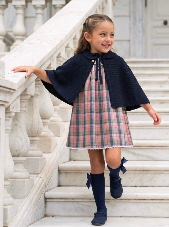 Vestido Madrid tartán rosado