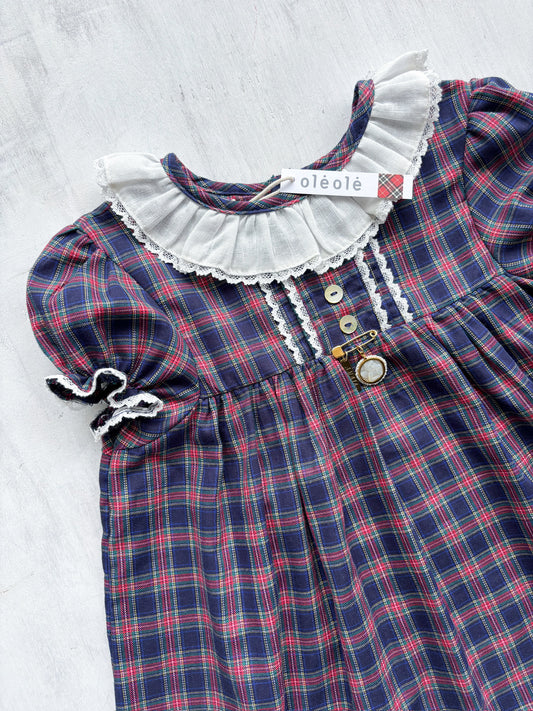 Vestido Madrid tartán marino y rojo