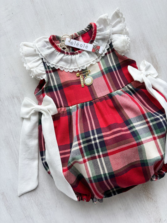 Ranita cuadros rojos y crudo