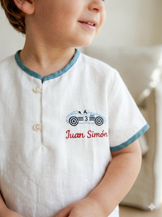 Conjunto varón short blue jean