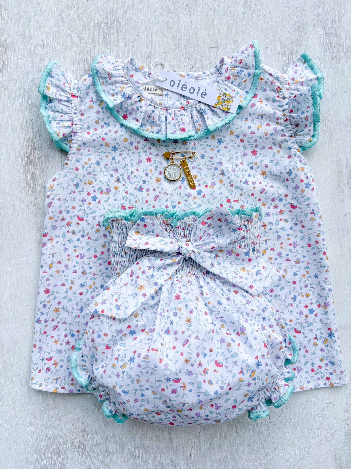 Conjunto Matchymatchy bombacha flores mini multicolor