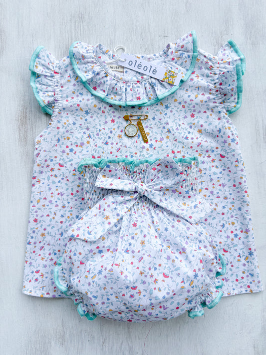 Conjunto Matchymatchy bombacha flores mini multicolor