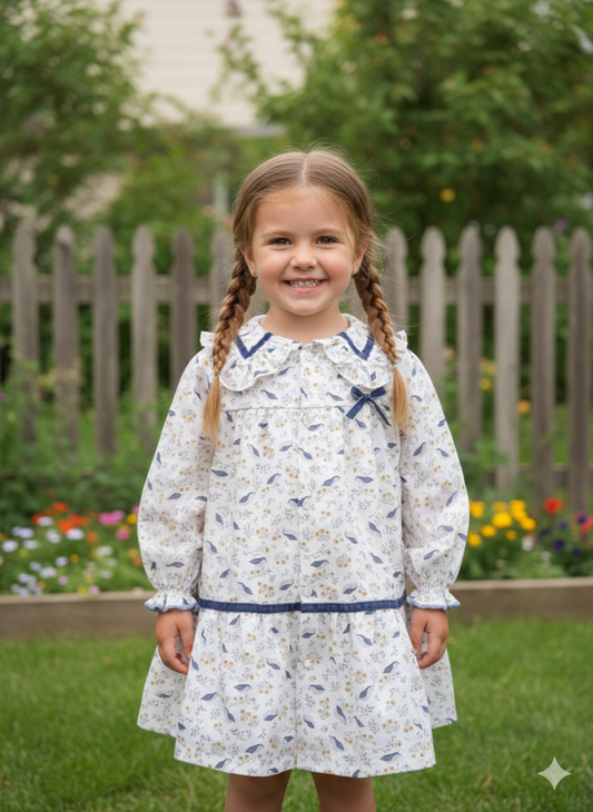 Vestido granada pajaritos