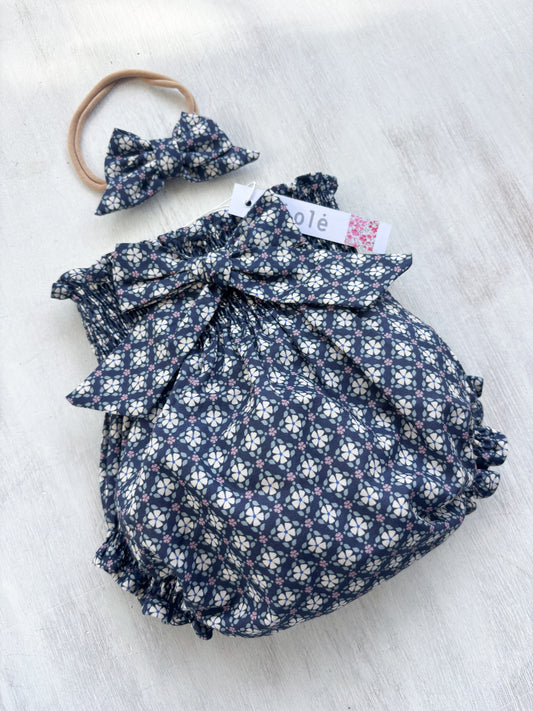 Bombacha c/lazo geometrica azul marino