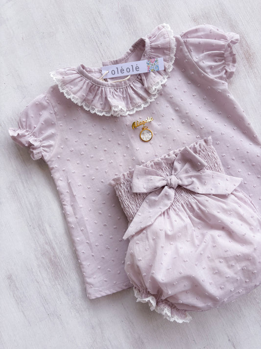 Conjunto Matchymatchy bombacha plumeti rosado claro