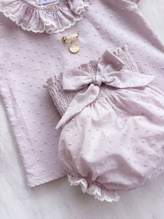 Conjunto Matchymatchy bombacha plumeti rosado claro