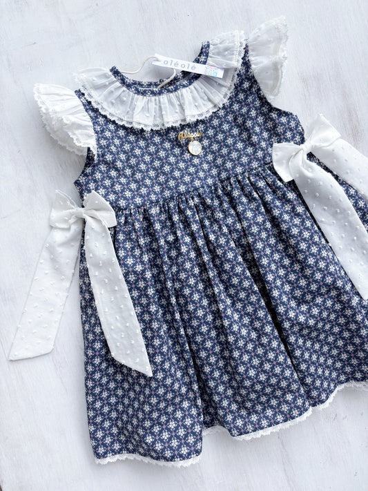 Vestido ranita geometrica azul marino