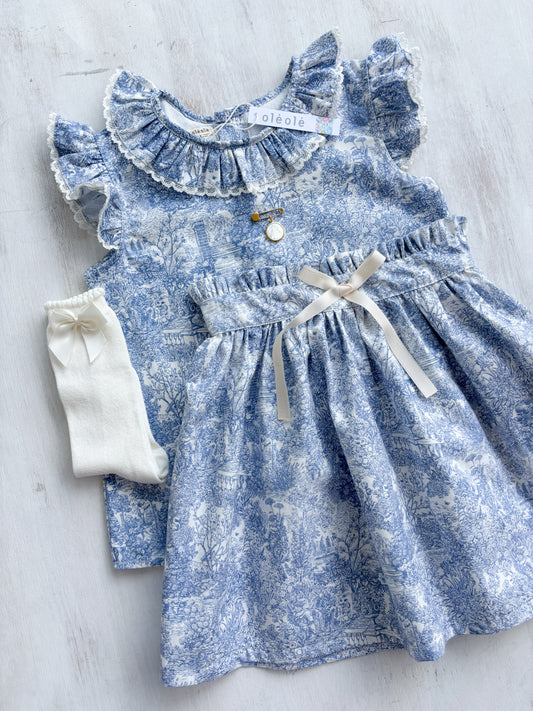Conjunto MatchyMatchy falda de grande toile azul