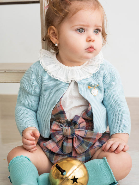 Bombacha c/tirantes tartán rosado