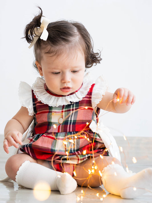 Ranita cuadros rojos y crudo