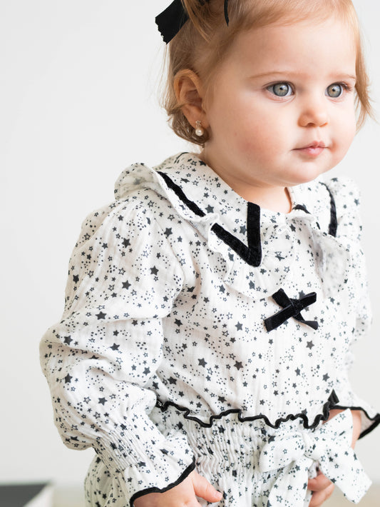 Conjunto MatchyMatchy bombacha boblé estrellitas negras