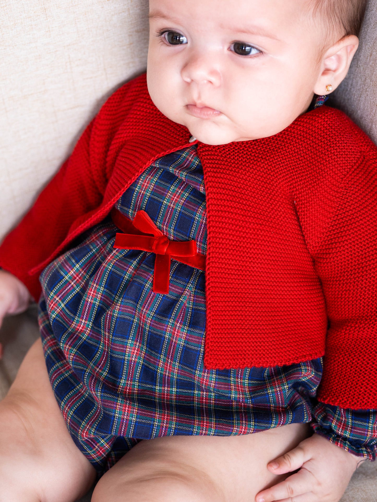 Ranita manga larga tartán marino y rojo